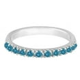 thumbnail image 1 of Blue Topaz Stackable Band Ring Guard Stacking Wedding Ring 925 Sterling Silver Gemstone Jewelry For Women Gift By KIRAN FINE JEWELS, 1 of 5