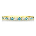 thumbnail image 1 of Blue Topaz Stackable Band Wedding Anniversary Ring 925 Sterling Silver Yellow Gold Plated Gemstone Jewelry For Women Gift, 1 of 5
