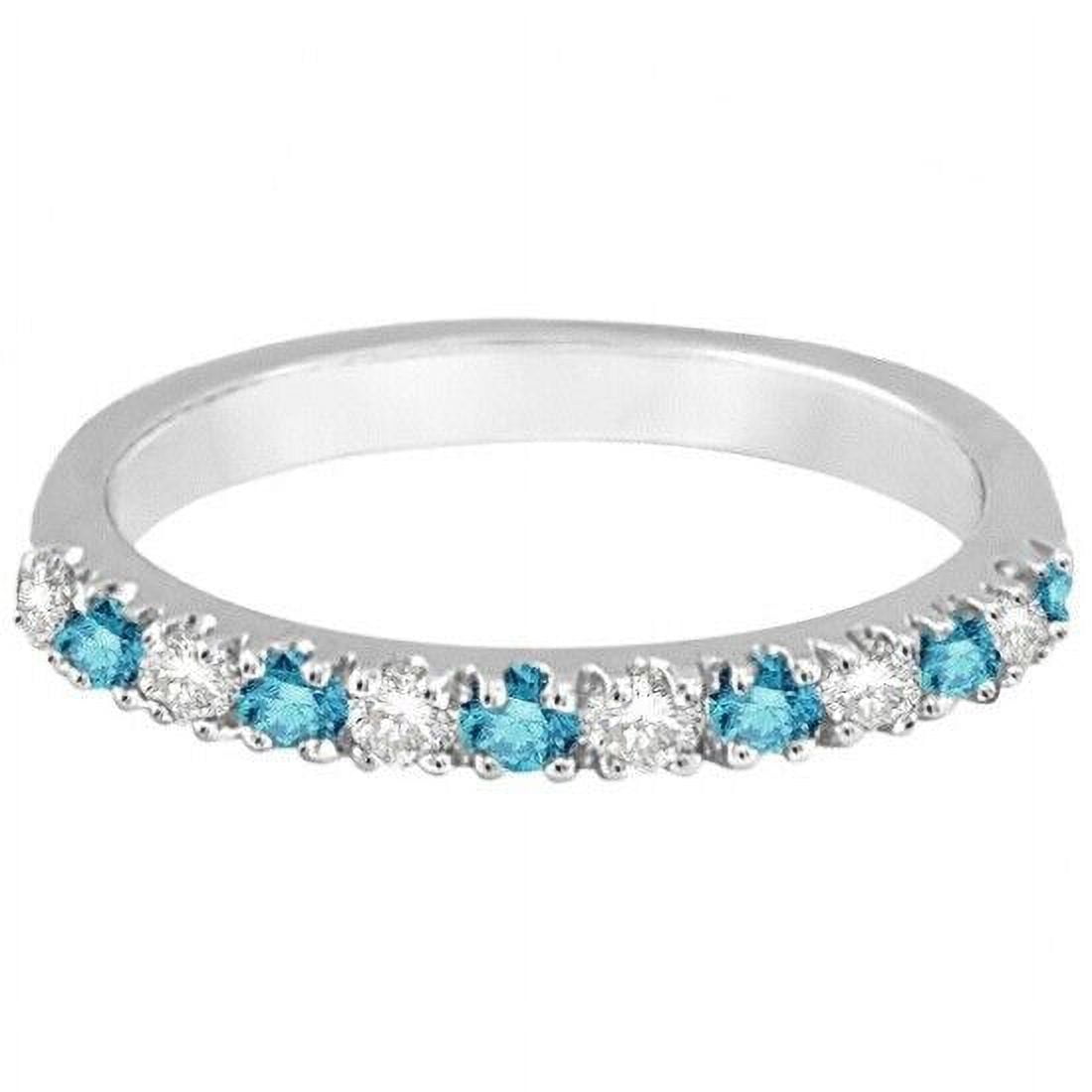 Blue Topaz Stackable Eternity Wedding Band Ring 925 Sterling Silver ...