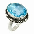 thumbnail image 1 of Blue Topaz Sterling Silver Ring December Birthstone Gift Gemstone Handmade Jewelry Women’s Fashion Ring Size US 6, 1 of 7