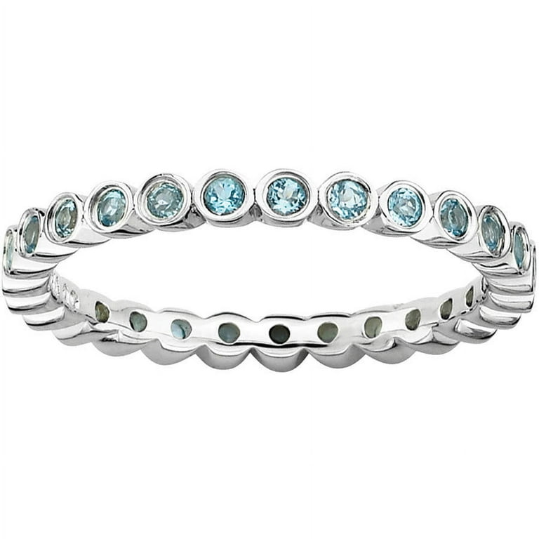 Sterling Silver Stackable Expressions April White Topaz Twist Band Eternity Ring Sterling Silver Stackable Expressions April White Topaz Twist Band Eternity Ring