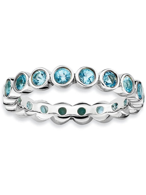 Blue Topaz Sterling Silver Ring
