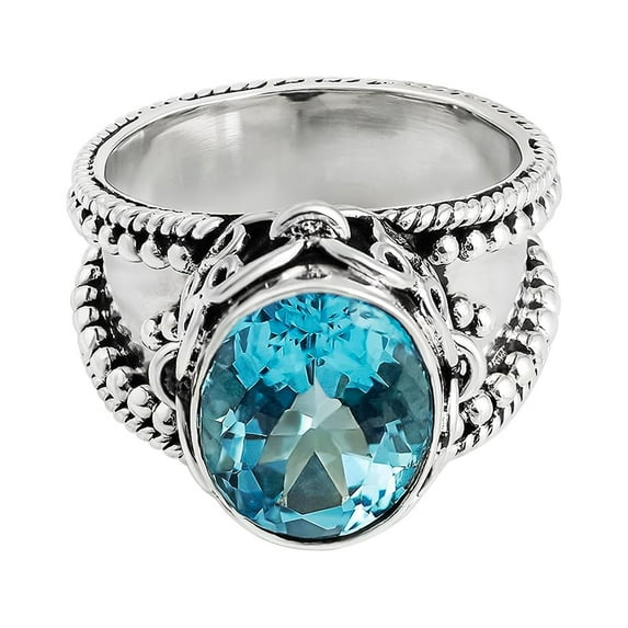 Blue Topaz Vintage Ring in Sterling Srilver