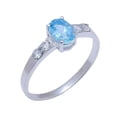 thumbnail image 1 of Blue Topaz, White Topaz Natural Gemstone 925 Sterling Silver Ring For Her CR-2-3, 1 of 1