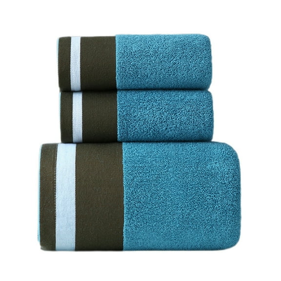 Blue Towel and Bath Towel Set, 3 Piece Bathroom Towel Set Grey Towel Sets Cotton Towels Set Bathroom Towels Soft Shower Towels Bathroom Sets Body Towels Hand Decorative Hotel Towel Hand Towels