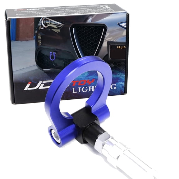 Blue Track Racing Style Tow Hook Ring For 2017-up Alfa Romeo Giulia (952), Stelvio (949), Made of Lightweight Aluminum