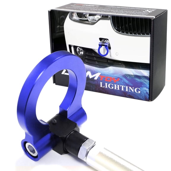 Blue Track Racing Style Tow Hook Ring For BMW 1 3 5 Series X5 X6 (E36 E39 E46 E90 E92, etc), For Mini Cooper (R52 R56 R57 R58 R59, etc)