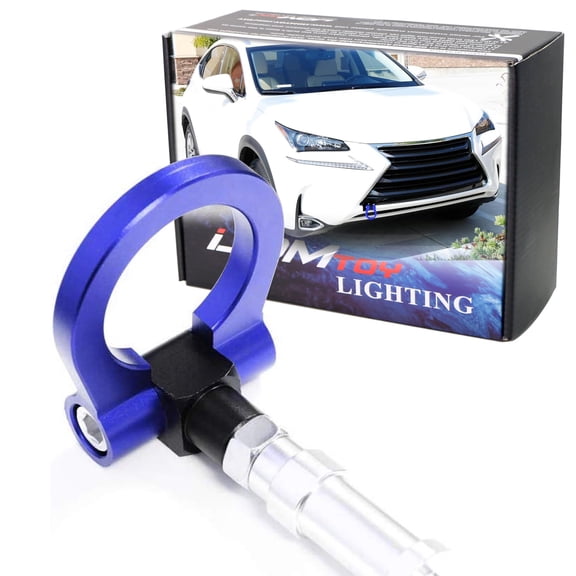 Blue Track Racing Style Tow Hook Ring For Lexus NX200 NX200t NX300h, Made of Lightweight Aluminum