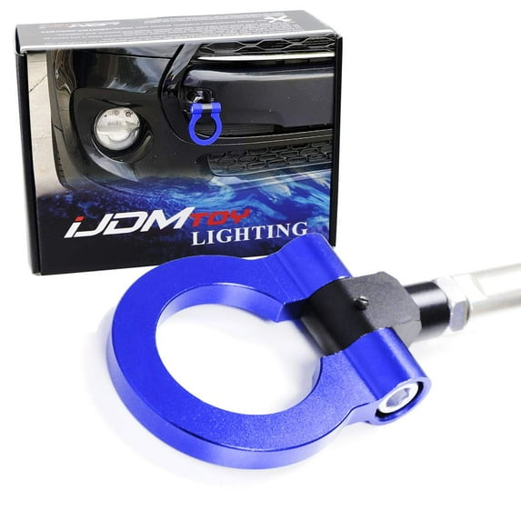 Blue Track Racing Style Tow Hook Ring For Mini Cooper (Gen1 R50 R51 R52 R53 R55 Gen2 R56 R57 R58 R59), Made of Lightweight Aluminum