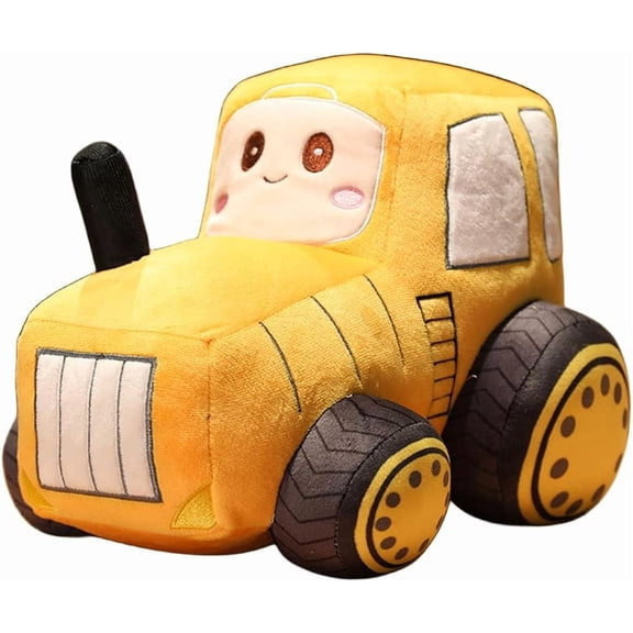 Blue Tractor Cartoon Throw Plush Pillow Toy