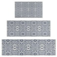 thumbnail image 1 of Blue Traditional Floral and Vine Pattern Kitchen Rugs Sets Of 3,Kitchen Runner Rugs Non Skid Washable,Decorative Kitchen Floor Mats for Kitchen,Sink,Laundry,17"x30"+ 17"x47" + 17"x59", 1 of 6
