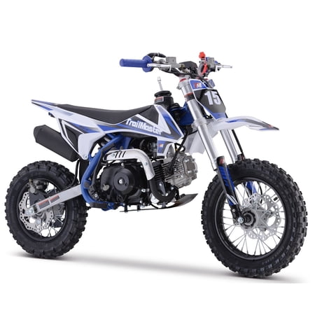 Blue - Trailmaster TM15 110cc Dirt Bike, Automatic Clutch Kick & Electric Start