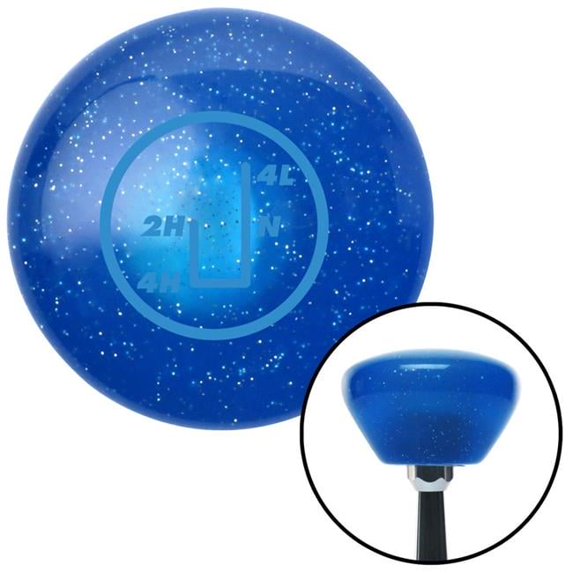 Blue Transfer Case No. 3 Blue Retro Metal Flake Shift Knob with M16 x 1.5 Insert Auto Brody