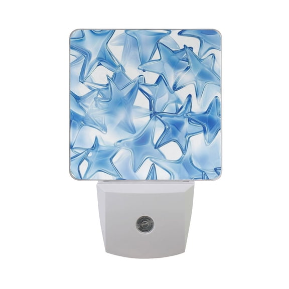 Blue Translucence Stars LED Night Light with Smart Sensor Plug Into Wall Dusk to Dawn 2 packs