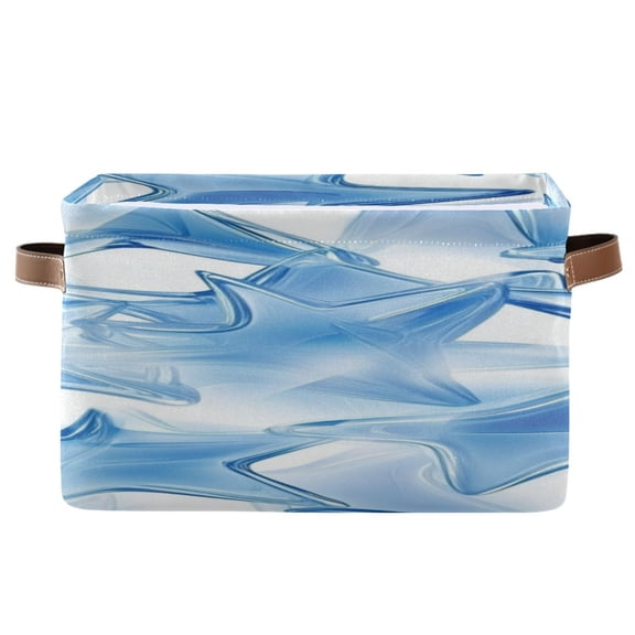 Blue Translucence Stars Square Storage Bins with Handles Collapsible Containing Box 1 Pack