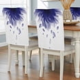 thumbnail image 1 of Blue Translucent Floral Dining Chair Back Cover Only, Gradient Art Watercolor Decor Set of 8 Chair Back Covers, Removable Washable for Dining Room, Banquet & Holiday Decoration, 1 of 9