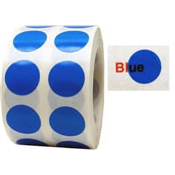 Blue Transparent Circle Dot Stickers | 0.5" Inch Round | 1000 Pack