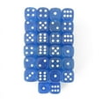 thumbnail image 1 of Blue Transparent Dice with Glow in the Dark Pips D6 16mm (5/8in) Pack of 50 Wondertrail, 1 of 1