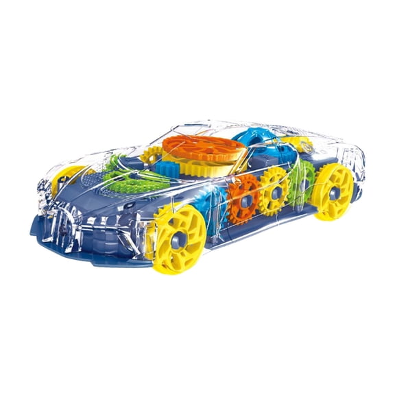 Blue Transparent Omni Directional Electric Car Toy Rotating Colorful Music Gear Lighting Sports Vehicle For Kid