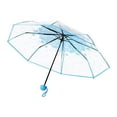 thumbnail image 1 of Blue Transparent Umbrella, Clear Rain Umbrella, Transparent Umbrella, High Appearance Triple Fold Design, Compact & Portable, 1 of 9
