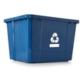 thumbnail image 1 of Blue Trash Can 17 Gallon, Curbside Recycling Bin - Plastic Home Garbage Container with Handles, 1 of 9