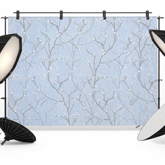 Blue Tree Branch Photography Backdrop 7x5FT, Retro Classic Art Blue Tree Branches Flower Photo Backdrops, Background for Photography Studio Photo Studio Background, Back Drop for Photoshoot