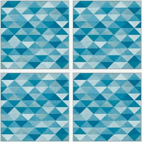 Blue Triangles Quadriptych