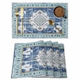 thumbnail image 1 of Blue Tribal Bohemia Placemats Set of 4 Vintage Boho Place Mats Table Mats Kitchen Dining Home Outdoor Party Table Decoration, 1 of 9