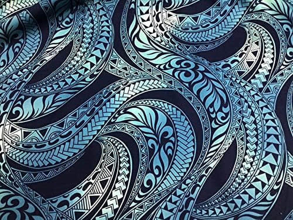 Blue Tribal Print Fabric Sold By The Yard
