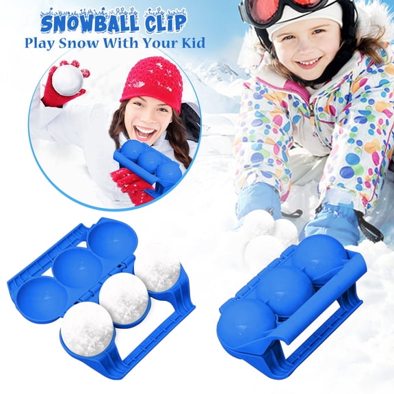 Blue Triple Snowball Maker Tool with Ergonomic Handle, Quick & Easy Snowball Mold for All Ages, Creates 3 Snowballs at Once for Snow, Sand, or Mud,Winter Outdoor Fun, Birthday & Holiday Gifts, 1 Pack