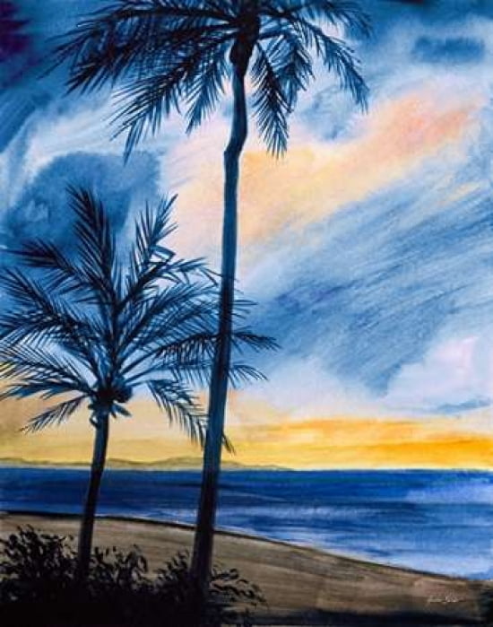 Blue Tropic Nights I Canvas Art - Linda Baliko (22 x 28)