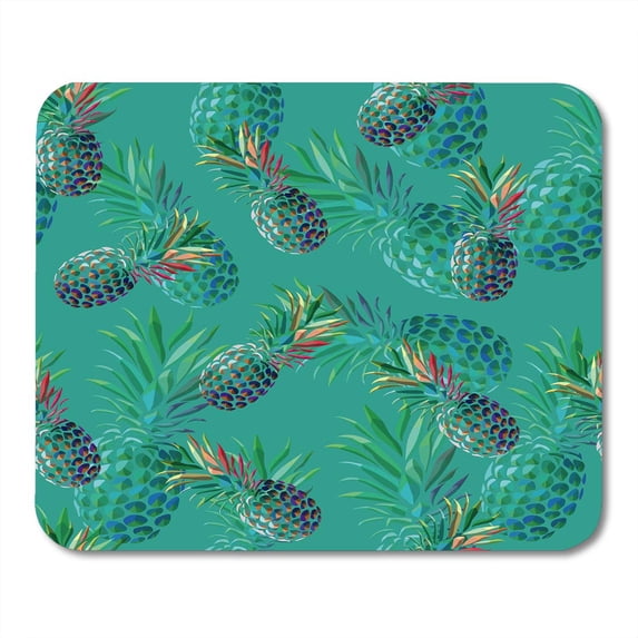 Blue Tropical Colorful Pineapple Pattern Green Bright Color Cyan Mousepad Mouse Pad Mouse Mat 9x10 inch