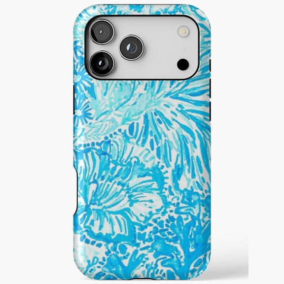 Blue Tropical Design Palm Leaf Summer Beach Graphic Case for iPhone 11 12 13 14 15 16 17 Pro Max