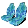 thumbnail image 1 of Blue Tropical Leaf Floral Pattern Car Seat Covers Front Seats Universal Fit for Cars SUV Truck Auto Interior Accessories, 1 of 3