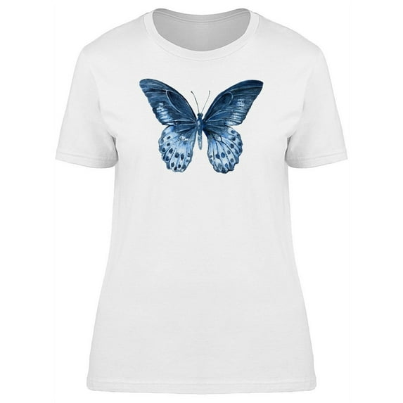Blue Tropical Moth T-Shirt Women -Image by Shutterstock, Female XX-Large