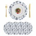 thumbnail image 1 of Blue Tropical Plant Round 13 Inch Placemats Set of 4, Summer Coconut Trees Coastal Nautical HeatResistant Non Slip Place Mats for Dining Table, Wipeable Braided Kitchen Table Mats for Housewarming, 1 of 9
