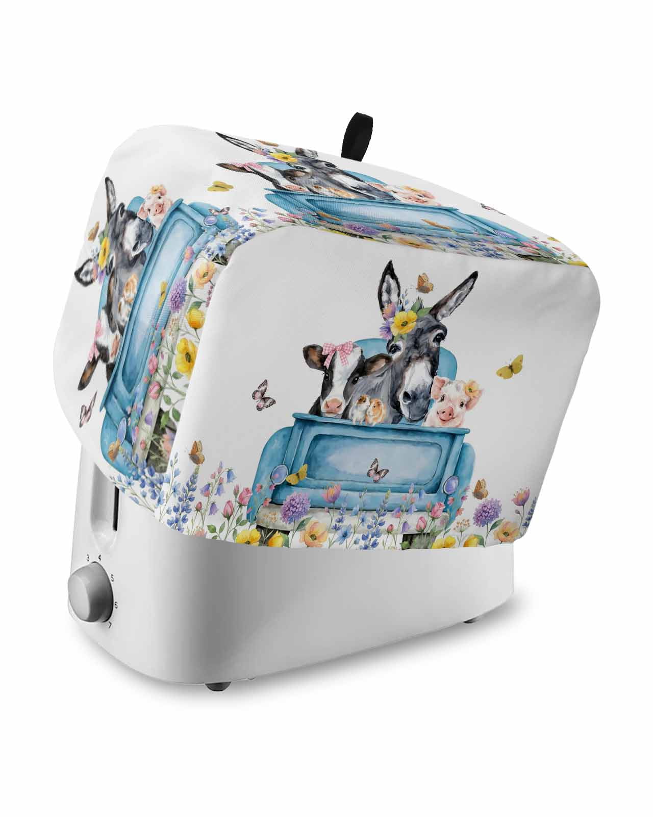 Machine Cover Kitchen Blue Truck Cow Toaster Cover 2 Slice, Small Kitchen Appliance Covers ...
