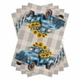 thumbnail image 1 of Blue Truck Yellow Sunflower Kitchen Towels Set of 4, Water Absorbent Dish Towel, Summer Botanical Grey Plaid Decorative Hand Towels - Quick Drying Cloth for Cooking Baking, 18x28 Inch, 1 of 8