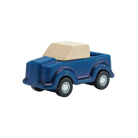 PlanToys Blue Truck Wooden Montessori Vehicle Toy | Early Movement, Imagination and Practical Life Exploration | Eco Friendly Truck for Indoor and Outdoor Play