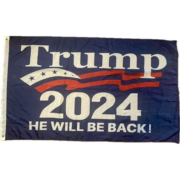 Blue Trump Flag Banner for Indoor/Outdoor Use - Trump Flag 3x5 Foot - Make Trump President Again!