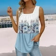 thumbnail image 1 of Blue Tshirts for Women Summer Tank Tops for Women 2025 Loose Fit Pleated Square Neck Sleeveless Shirt Curved Flowy Vest Basic Cotton Tee Summer Tank Tops for Women 2025, 1 of 6