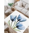 thumbnail image 1 of Blue Tulip Area Rug for Bedroom 3x5 Ft Transparent Flowers Minimalist Modern Art Super Soft fuzzy Throw Rug Non-Slip Fluffy Plush Indoor Floor Carpet for Living Room Nursery Home Decor, 1 of 8