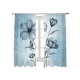 thumbnail image 1 of Blue Tulip Buds Sheer Curtains 63 Inch Long 2 Panels, Botanical Floral Rustic Retro Farm Blue Flower Light Filtering Rod Pocket Semi Sheer Curtains, Sheer Voile Drapes for Living Room, 52"x63", 1 of 5
