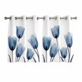 thumbnail image 1 of Blue Tulip Kitchen Curtains Short 54 Inch Length, Spring Pastoral Flower Watercolor White Grommet Top Bedroom Living Room Curtains, Light Filtering Cafe Curtain Drapes 2 Panels Set 84''x54'', 1 of 9