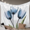thumbnail image 1 of Blue Tulip Large Tapestry for Bedroom Wall Hanging Tapestry, Abstract Flower Country Farm Floral White Ceiling Backdrop Tapestries Poster Blanket Wall Decor for Teens Room Living Room Dorm 100" x 59", 1 of 8