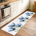 thumbnail image 1 of Blue Tulip Runner Rug for Hallway 2x6ft, Transparent Flowers Minimalist Modern Art Non Slip Floor Mat Washable Low-Profile Indoor Carpet for Living Room, Bedroom, Dining Room, 1 of 9