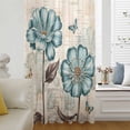 thumbnail image 1 of Blue Tulip Semi Sheer Curtains Drapes for Living Room,Bedroom,French Doors Window 84 Inches Long,Vintage Flowers Leaves Butterfly Botanical Rod Pocket Chiffon Curtain Drapery Voile Draperies Panel, 1 of 8