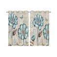 thumbnail image 1 of Blue Tulip Sheer Curtains 39 Inch Length 2 Panels Set for Living Room/Bedroom, Retro Flowers Leaves Butterfly Plants Khaki Kitchen Curtains Grommet Semi-Sheer Curtains Window Treatments 27.5"x39"x2, 1 of 7