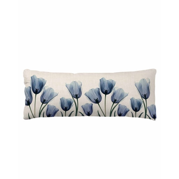 Blue Tulip Summer Botanical Rustic Body Pillow Cover, Pillowcase Protectors with Zipper, Breathable Decorative Throw Pillow Case Cover, Pillow Shams for Couch Sofa 20x54Inch