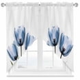 thumbnail image 1 of Blue Tulip Swag Valances for Windows 2 Pack Flower Farmhouse Swag Kitchen Curtains 36 Inches Long Rod Pocket Short Window Treatment for Kitchen Bathroom 28"x36", 1 of 8